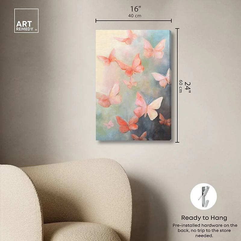 ART REMEDY® "Peaceful Butterflies" Giclee Animals Canvas Art