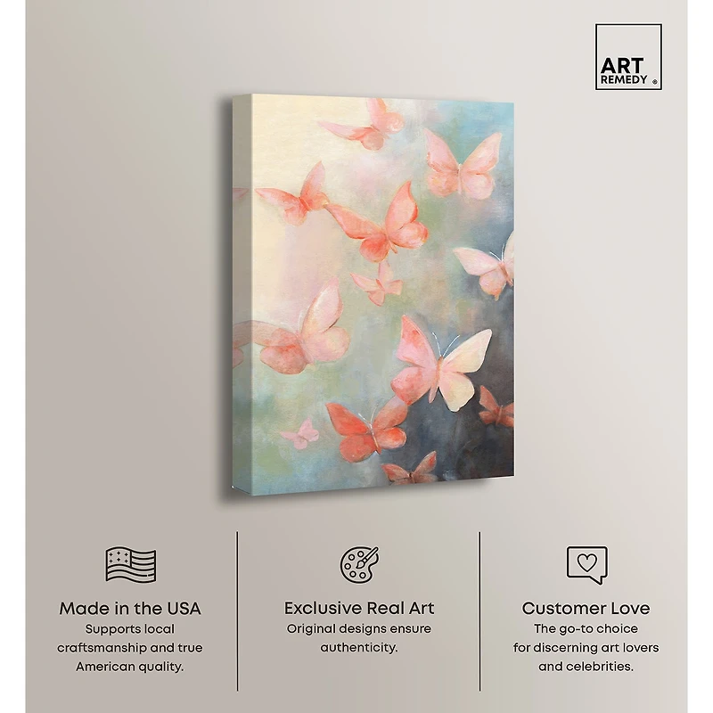 ART REMEDY® "Peaceful Butterflies" Giclee Animals Canvas Art