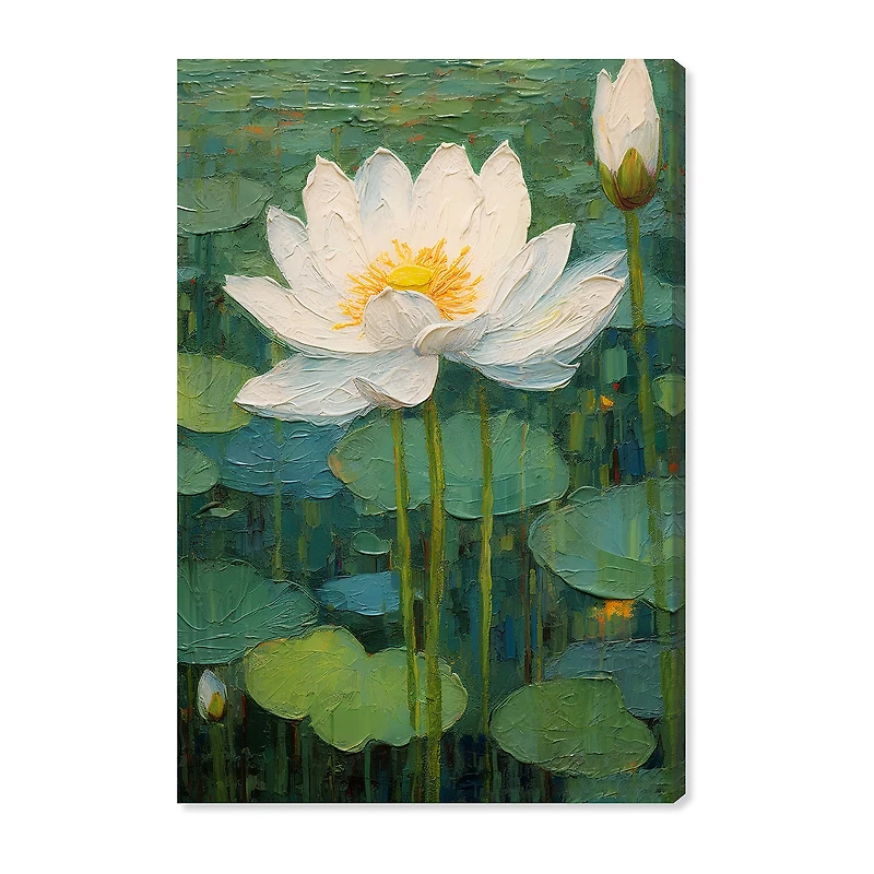 ART REMEDY® "This Is My Waterlily" Giclee Floral And Botanical Canvas Art