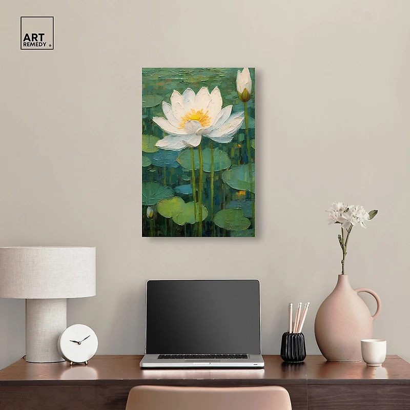 ART REMEDY® "This Is My Waterlily" Giclee Floral And Botanical Canvas Art