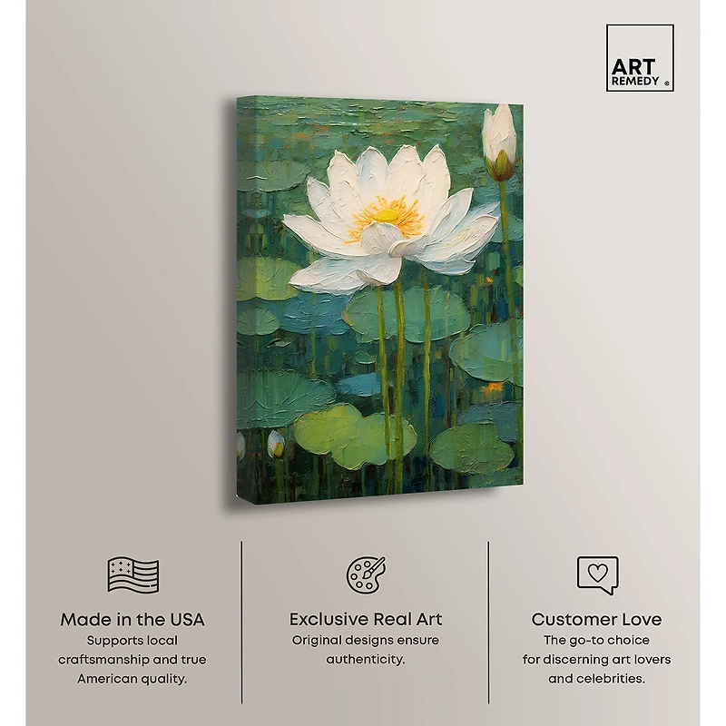 ART REMEDY® "This Is My Waterlily" Giclee Floral And Botanical Canvas Art