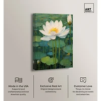 ART REMEDY® "This Is My Waterlily" Giclee Floral And Botanical Canvas Art