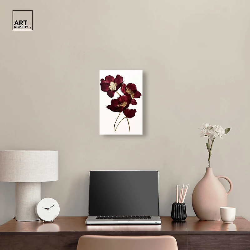 ART REMEDY® "Wine Flowers" Giclee Floral And Botanical Canvas Art