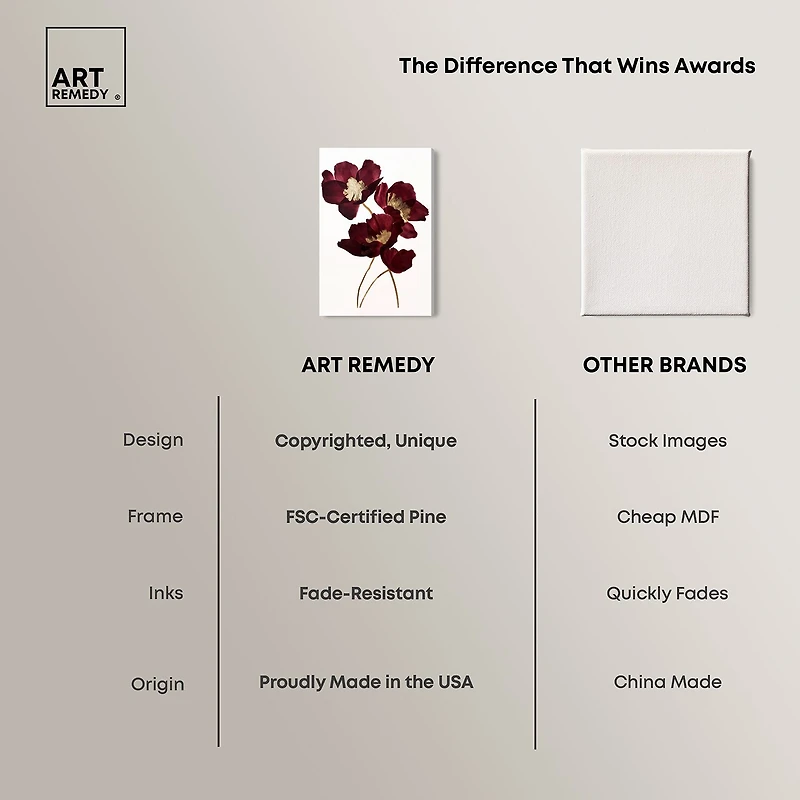 ART REMEDY® "Wine Flowers" Giclee Floral And Botanical Canvas Art
