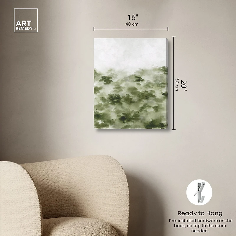 ART REMEDY® "Foggy Rainforest" Giclee Nature And Landscape Canvas Art