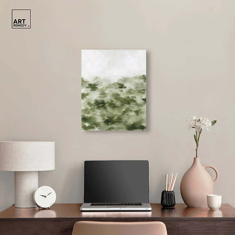 ART REMEDY® "Foggy Rainforest" Giclee Nature And Landscape Canvas Art