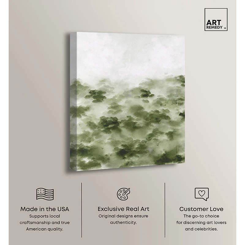 ART REMEDY® "Foggy Rainforest" Giclee Nature And Landscape Canvas Art