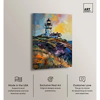 ART REMEDY® "Colorful Lighthouse" Giclee Nautical And Coastal Canvas Art