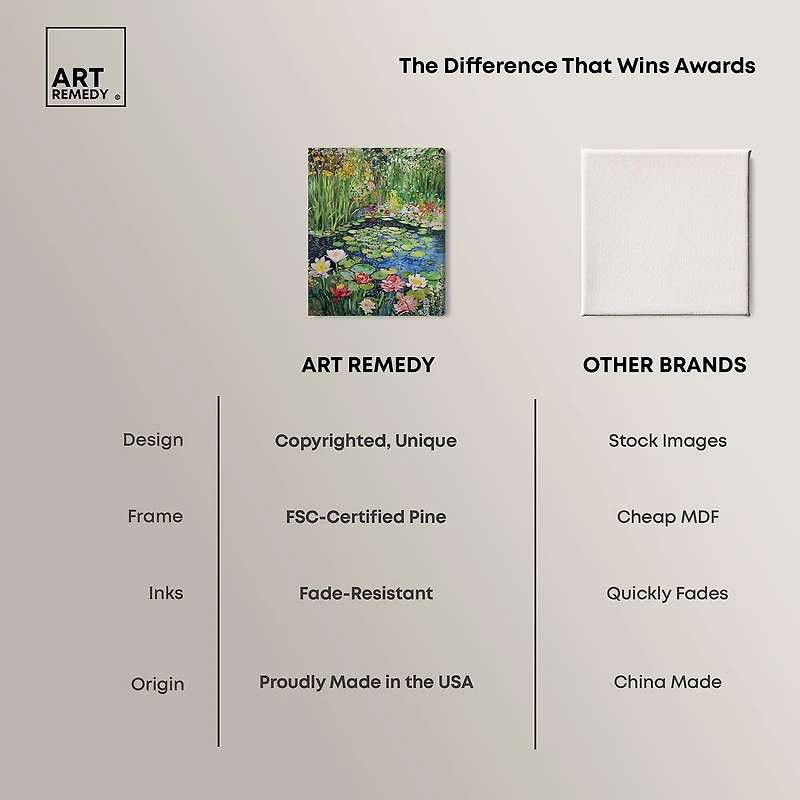 ART REMEDY® "Impressionist Pond" Giclee Nature And Landscape Canvas Art