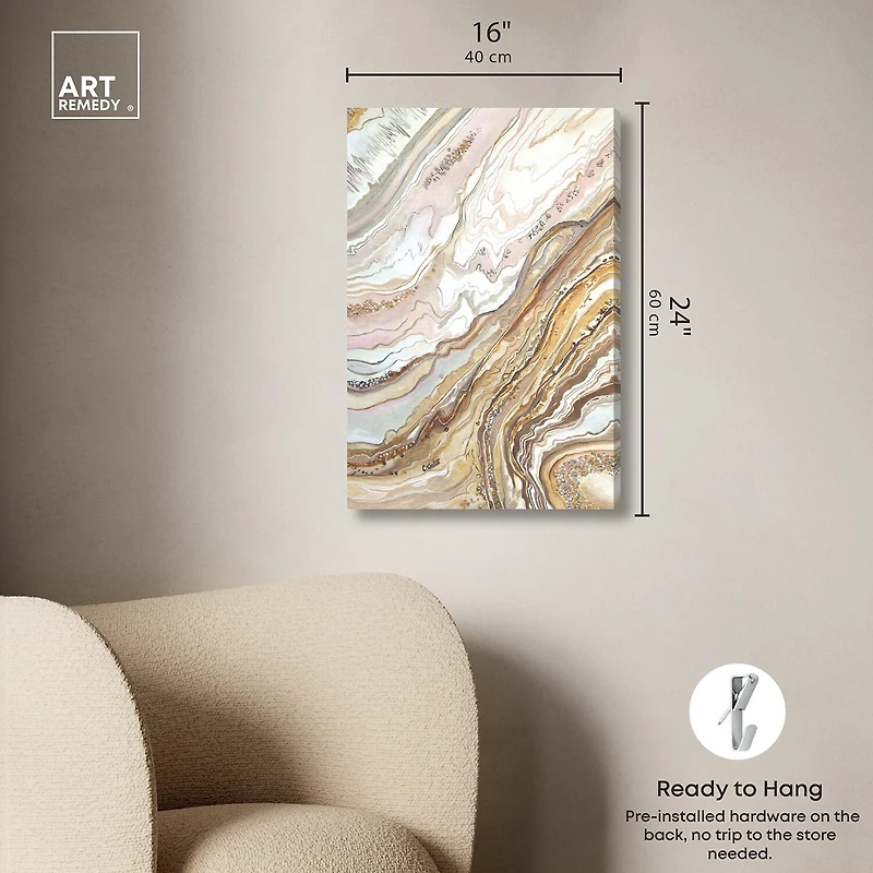 ART REMEDY® "Royal Gold Geode" Giclee Abstract Canvas Art