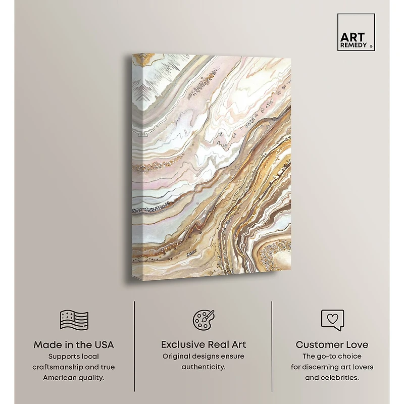 ART REMEDY® "Royal Gold Geode" Giclee Abstract Canvas Art