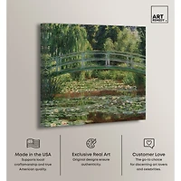 ART REMEDY® "Monet - The Japanese Footbridge And The Water Lily Pool Giverny" Giclee Floral And Botanical Canvas Art
