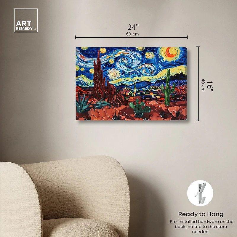 ART REMEDY® "Desert Night Stars" Giclee Classic And Figurative Canvas Art