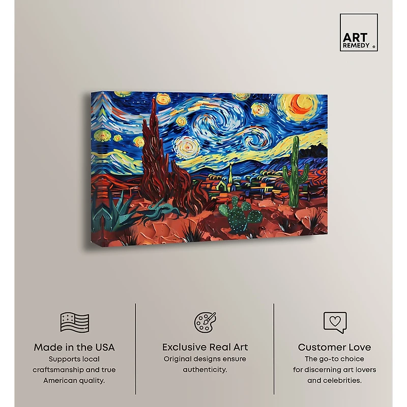 ART REMEDY® "Desert Night Stars" Giclee Classic And Figurative Canvas Art