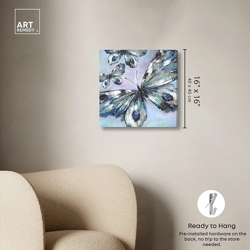 ART REMEDY® "Butterfly Trio" Giclee Animals Canvas Art