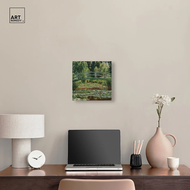 ART REMEDY® "Monet - The Japanese Footbridge And The Water Lily Pool Giverny" Giclee Floral And Botanical Canvas Art