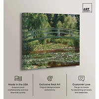 ART REMEDY® "Monet - The Japanese Footbridge And The Water Lily Pool Giverny" Giclee Floral And Botanical Canvas Art