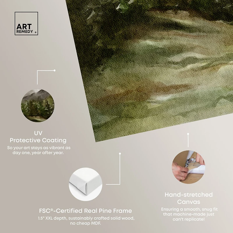 ART REMEDY® "April Woodland" Giclee Nature And Landscape Canvas Art