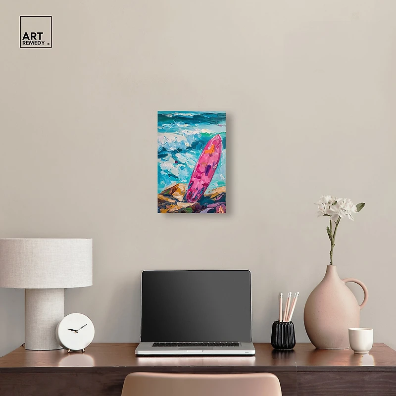 ART REMEDY® "Just A Little Break Wave" Giclee Sports And Teams Canvas Art