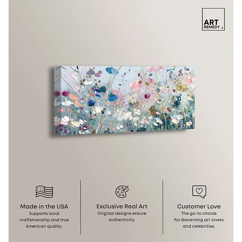 ART REMEDY® "Blue Forest Ii" Giclee Floral And Botanical Canvas Art