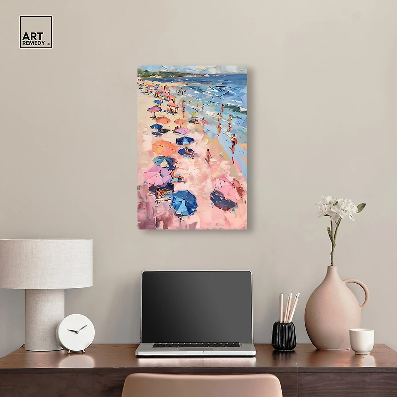 ART REMEDY® "Beach Side Joys" Giclee Nautical And Coastal Canvas Art