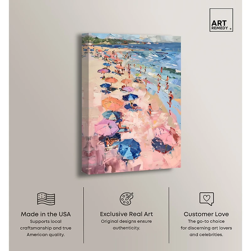 ART REMEDY® "Beach Side Joys" Giclee Nautical And Coastal Canvas Art
