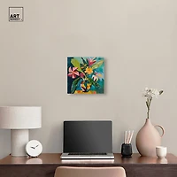 ART REMEDY® "Vase Of Bright Tropical Flowers Ii" Giclee Floral And Botanical Canvas Art
