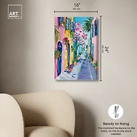 ART REMEDY® "The Colorful Streets" Giclee Cities And Skylines Canvas Art