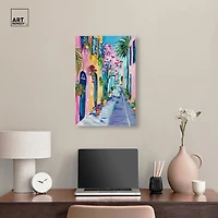 ART REMEDY® "The Colorful Streets" Giclee Cities And Skylines Canvas Art