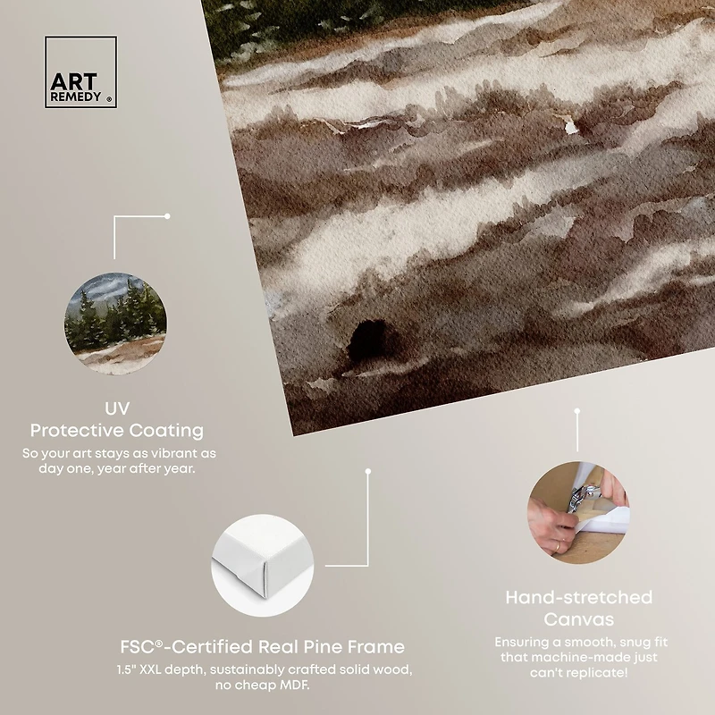 ART REMEDY® "February Rocks Landscape" Giclee Nature And Landscape Canvas Art