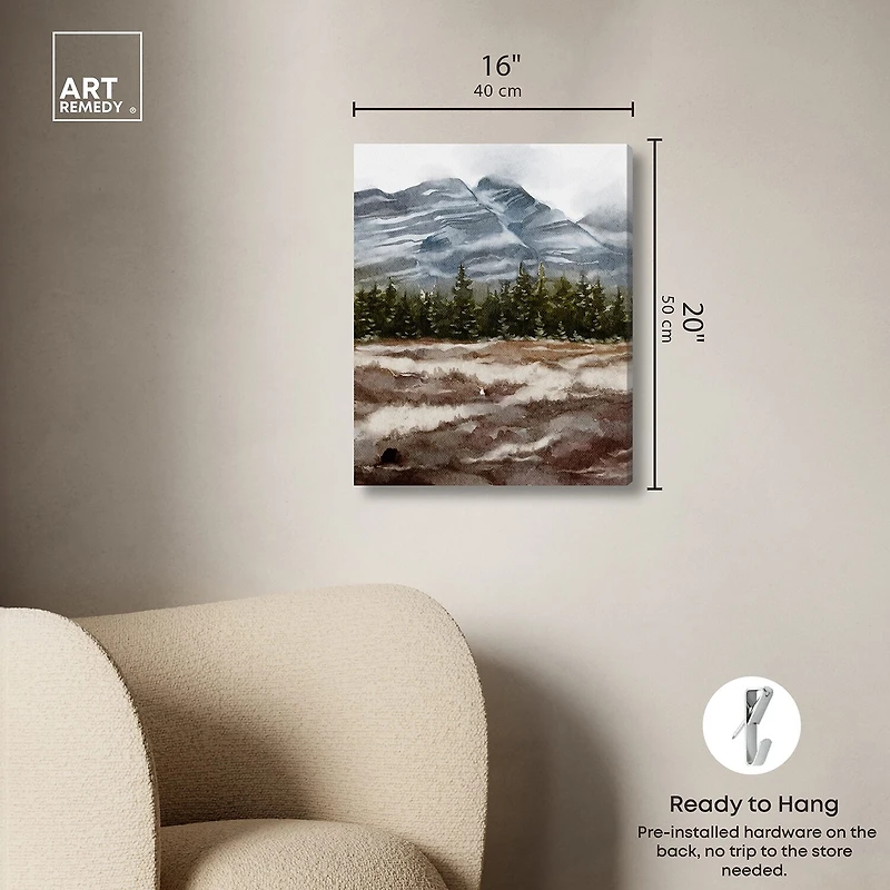 ART REMEDY® "February Rocks Landscape" Giclee Nature And Landscape Canvas Art