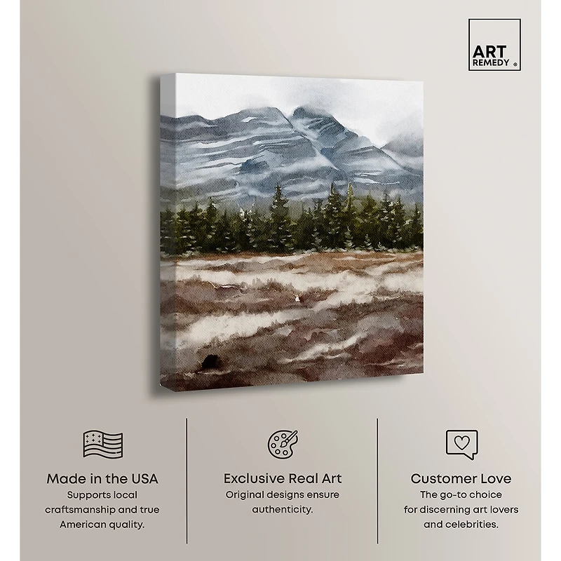 ART REMEDY® "February Rocks Landscape" Giclee Nature And Landscape Canvas Art
