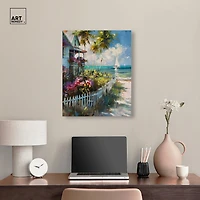 ART REMEDY® "Local Beach House" Giclee Nautical And Coastal Canvas Art