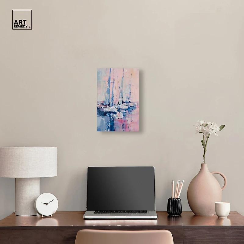 ART REMEDY® "Pastel Sea Breeze" Giclee Nautical And Coastal Canvas Art