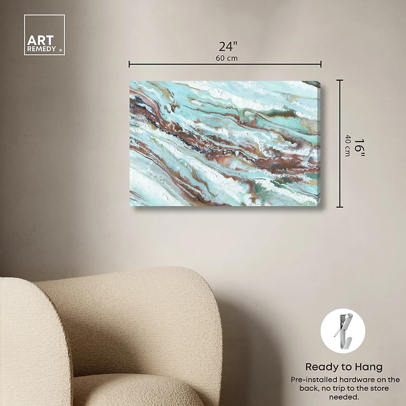 ART REMEDY® "Mint Waves" Giclee Abstract Canvas Art