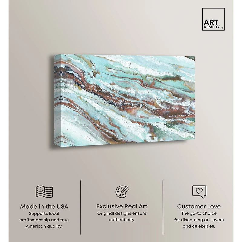 ART REMEDY® "Mint Waves" Giclee Abstract Canvas Art