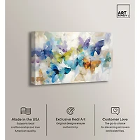 ART REMEDY® "Fluttering Butterflies" Giclee Animals Canvas Art