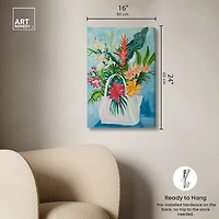 ART REMEDY® "Tropical Flower Bag" Giclee Floral And Botanical Canvas Art