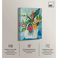 ART REMEDY® "Tropical Flower Bag" Giclee Floral And Botanical Canvas Art