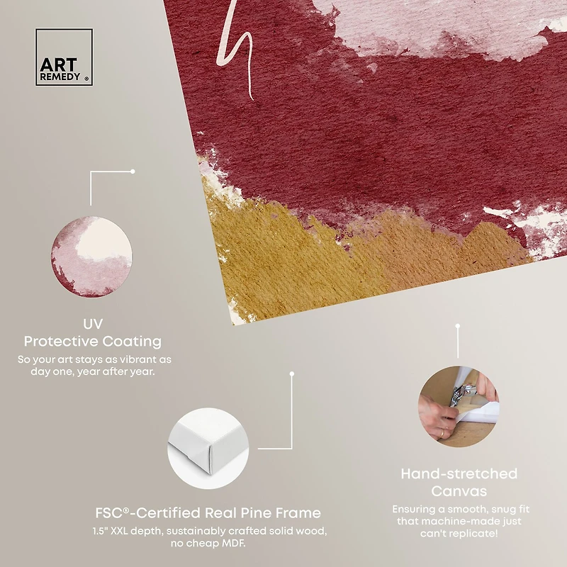 ART REMEDY® "Burgundy And Cork" Giclee Abstract Canvas Art