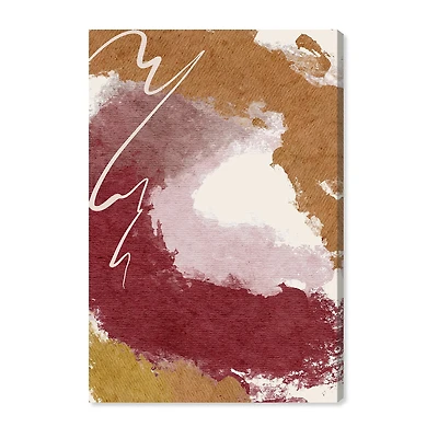 ART REMEDY® "Burgundy And Cork" Giclee Abstract Canvas Art