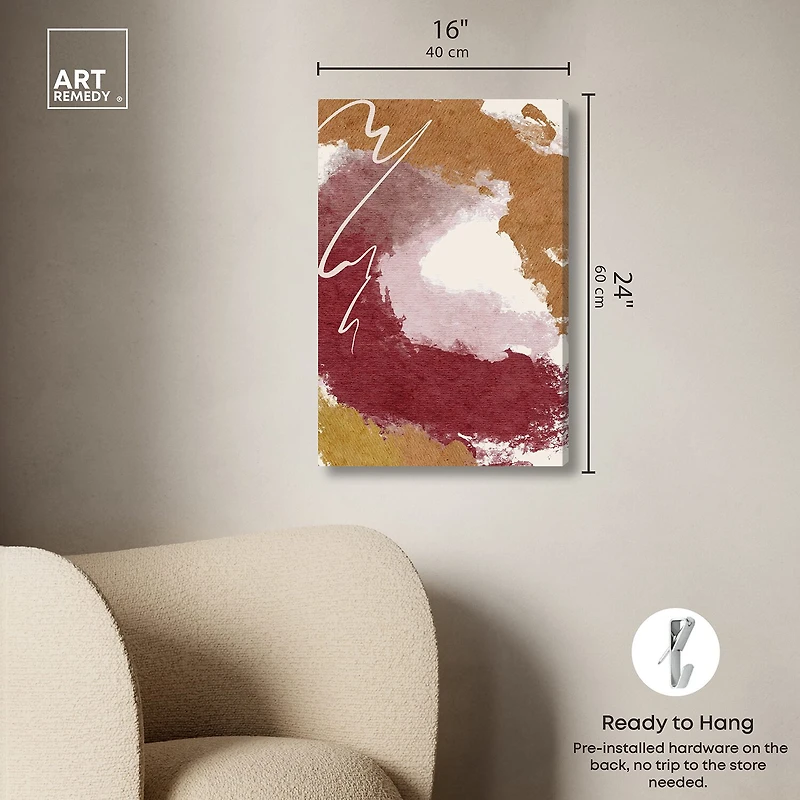 ART REMEDY® "Burgundy And Cork" Giclee Abstract Canvas Art