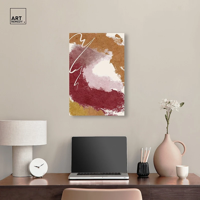 ART REMEDY® "Burgundy And Cork" Giclee Abstract Canvas Art