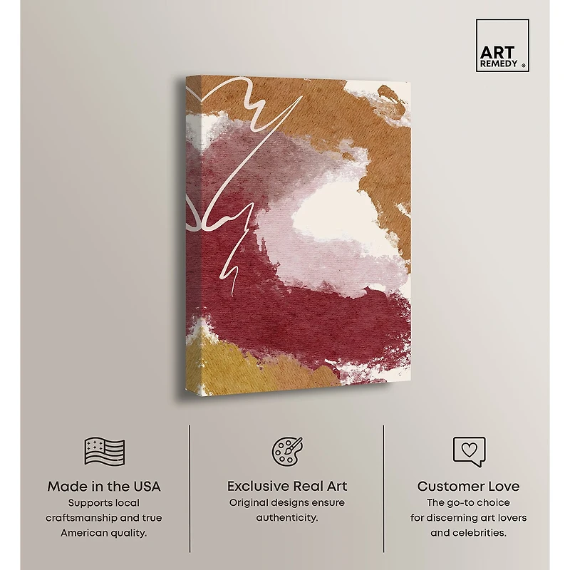 ART REMEDY® "Burgundy And Cork" Giclee Abstract Canvas Art