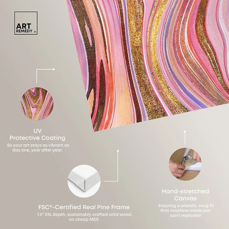 ART REMEDY® "Doll Memories - Pink Geode" Giclee Abstract Canvas Art