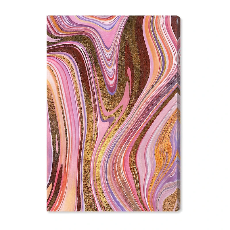 ART REMEDY® "Doll Memories - Pink Geode" Giclee Abstract Canvas Art