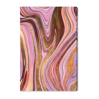 ART REMEDY® "Doll Memories - Pink Geode" Giclee Abstract Canvas Art