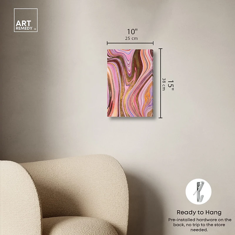 ART REMEDY® "Doll Memories - Pink Geode" Giclee Abstract Canvas Art
