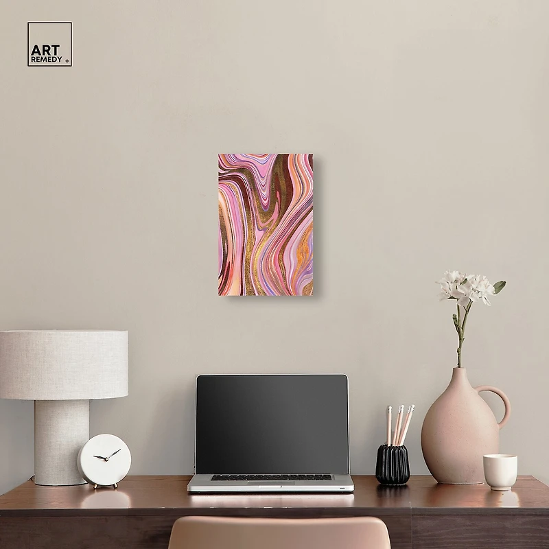 ART REMEDY® "Doll Memories - Pink Geode" Giclee Abstract Canvas Art