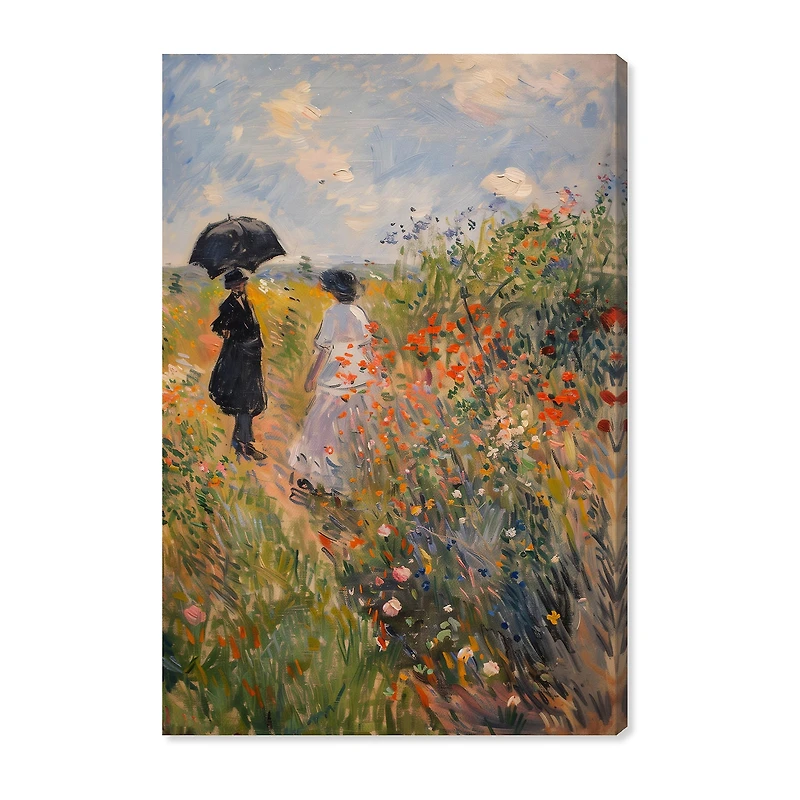 ART REMEDY® "Dawn Floral Mist Panoramic" Giclee Classic And Figurative Canvas Art